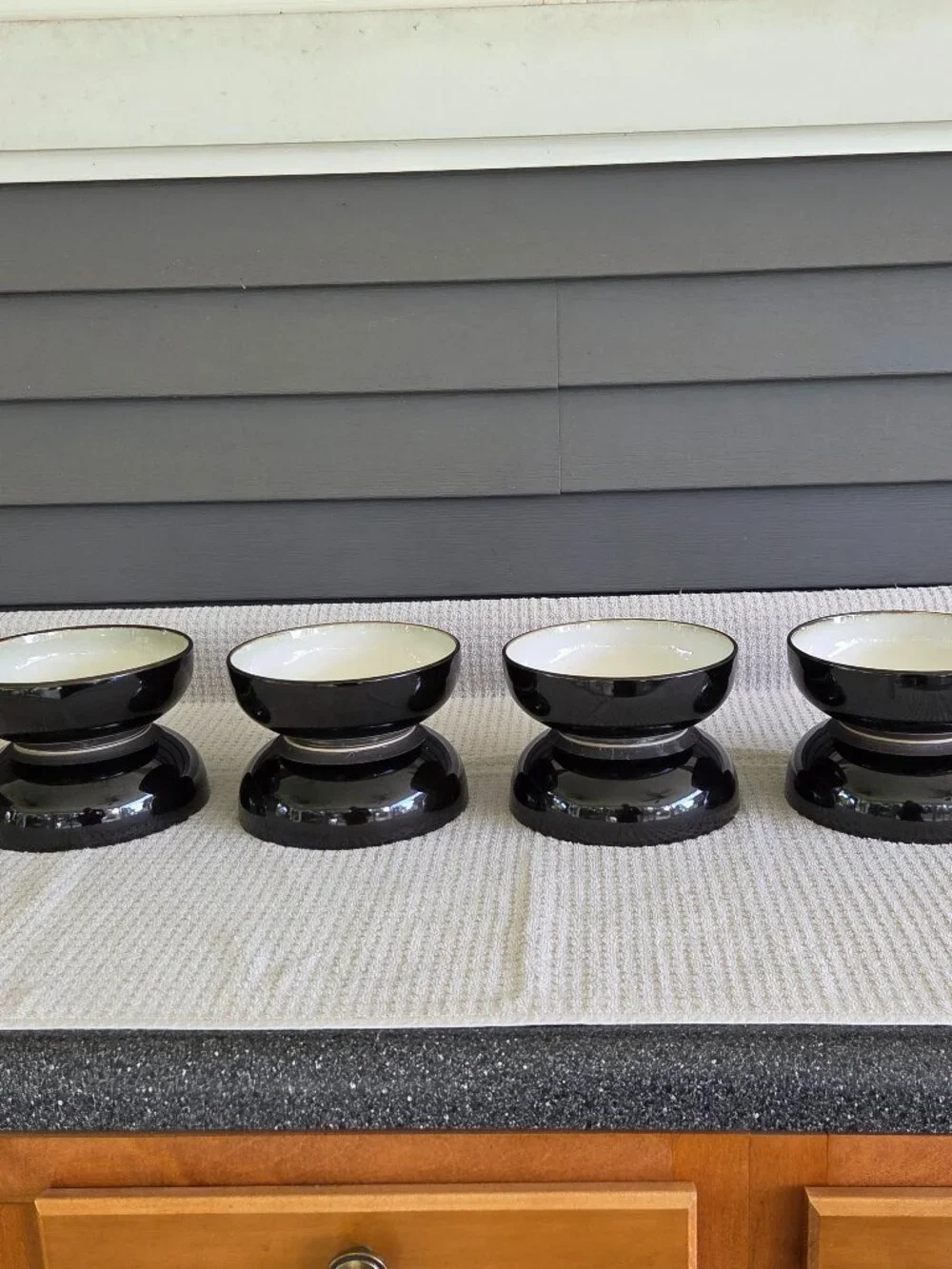 Sango Nova Black 4932 Cereal Bowls Set of 8 Black Stoneware 6 3/4” Discontinued